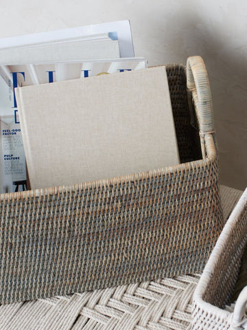 Elgin Grey Rattan Magazine Basket
